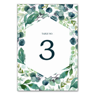 Lush Greenery and Eucalyptus Table Number