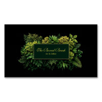 Lush Greenery Black Gold Frame Botanical