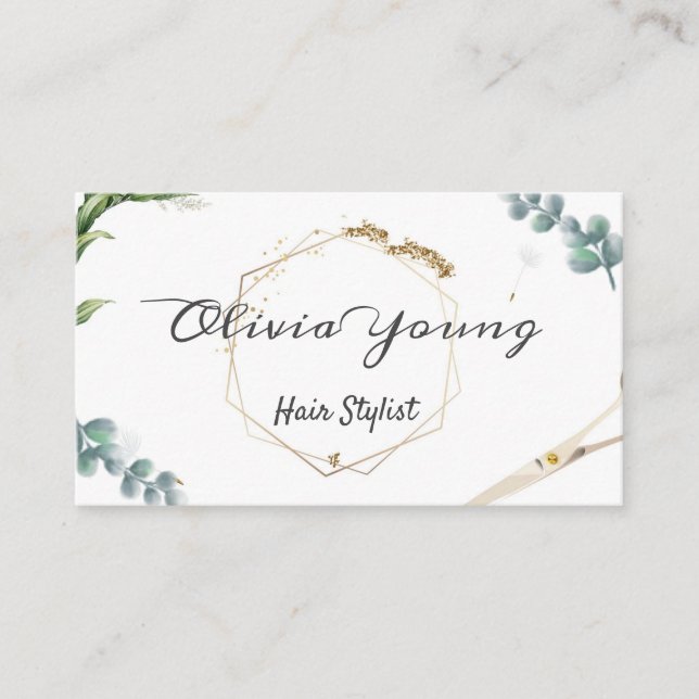 Lush Greenery floral natural Business Card (Front)