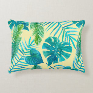 Lush greenery of tropical plants from jungle. Endl Decorative Cushion