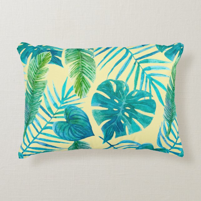 Lush greenery of tropical plants from jungle. Endl Decorative Cushion (Front)