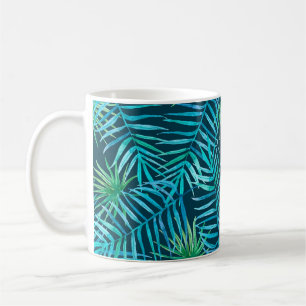 Lush greenery of tropical plants from jungle seaml coffee mug