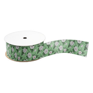 Lush Greenery Vegetable Floral Garden  Grosgrain Ribbon