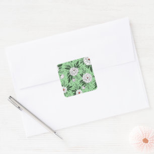Lush Greenery Vegetable Floral Garden Square Sticker