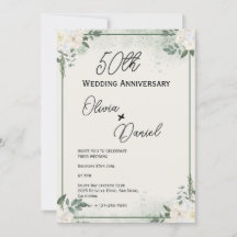 Lush Greenery Wedding Anniversary Invitations