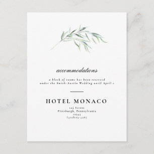 Lush Greenery Wedding Hotel Card