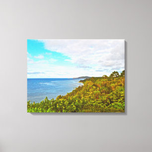 "LUSH HILLSIDE ABOVE OCEAN/PRINCEVILLE, KAUAI" CANVAS PRINT