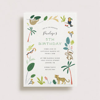 Lush Jungle Birthday Party Invitation
