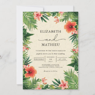 Lush Jungle Bloom Archway Wedding Invitation