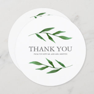 Lush Leaves Elegant Thank You with Message on Back Invitation