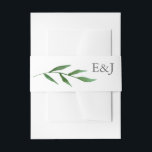 Lush Leaves Elegant Watercolor Wedding Monogram Invitation Belly Band<br><div class="desc">Send your invites in style with this elegant wedding invitation belly band featuring beautiful hand-painted watercolor leaves and your personalised monogram. See our shop for more pieces in this design!</div>
