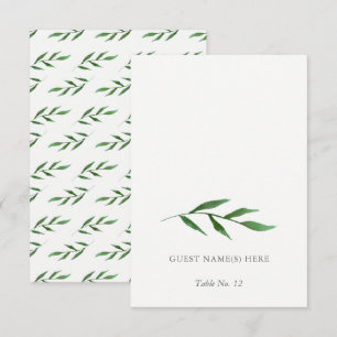 Lush Leaves Elegant Wedding Escort Card