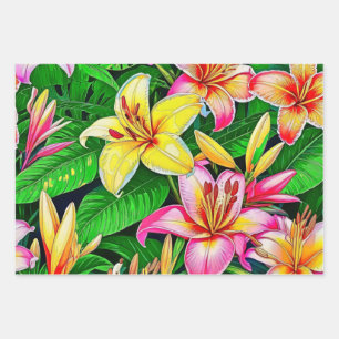 Lush Lilies in Full Bloom Wrapping Paper Sheet