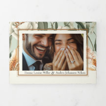 Lush Luxe, Tiger Lily & Mint, Trifold Wedding Invi