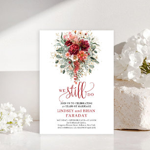 Lush Maroon Autumn Floral We Still Do Invite