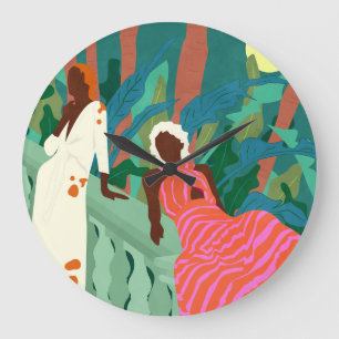 Lush Nights & Flowing Dresses Large Clock