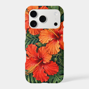 Lush Orange Hibiscus Jungle Flowers Tropical