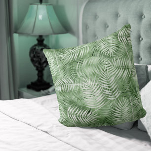 Lush Palm Leaf Pattern Moss Green ID956 Cushion