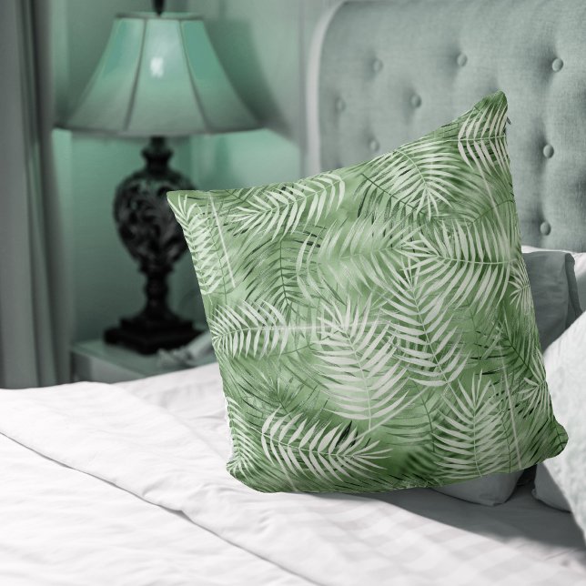 Lush Palm Leaf Pattern Moss Green ID956 Cushion (Creator Uploaded)