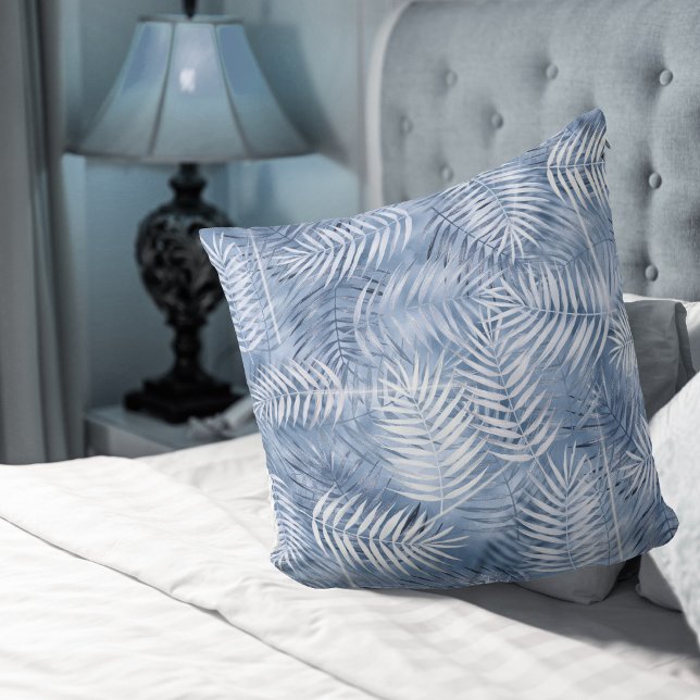 Lush Palm Leaf Pattern Windsor Blue ID956 Cushion (Creator Uploaded)