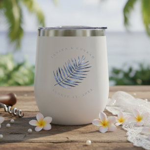Lush Palm Leaf Wedding Blue ID956