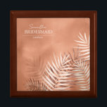 Lush Palm Leaf Wedding Bridesmaid Terra Ctta ID956 Gift Box<br><div class="desc">A trendy colour palette in shades of terra cotta, copper and rust; sparkling geometric frames and elegant design layouts, provide the basis for this exciting wedding suite. Whether you're planning a destination wedding or staying close to home, this delicate palm leaf design set makes an eye-catching choice. This coordinating gift...</div>