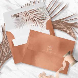 Lush Palm Leaf Wedding Terra Cotta ID956 Envelope