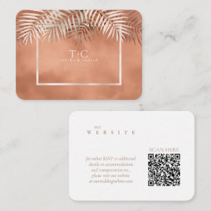 Lush Palm Leaf Wedding Website Terra Cotta ID956 Enclosure Card