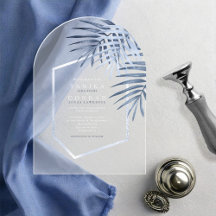 Lush Palm Leaf Wedding Windsor Blue ID956