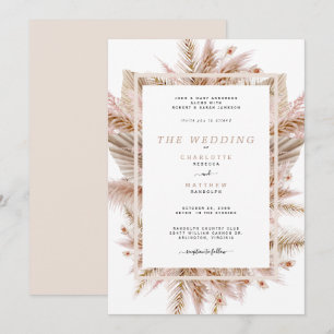 Lush Pampas Beige Both Sets Parents Wedding II Invitation