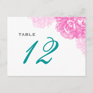 Lush Peonies Wedding Table Number Postcard