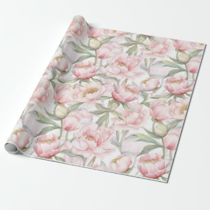 lush peony on a gentle backgroun   Wrapping Paper