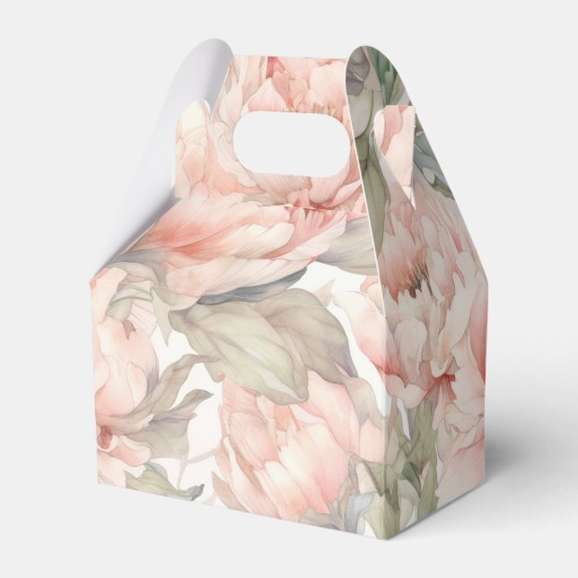  lush peony on a gentle background favour box (Front Side)