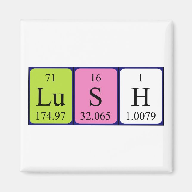 Lush periodic table word magnet (Front)