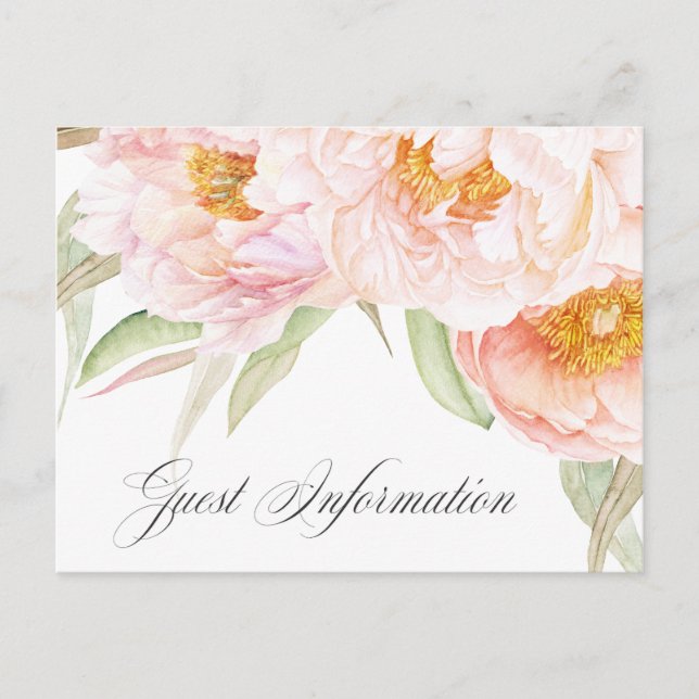 Lush Pink Peonies Floral Accommodations Postcard (Front)