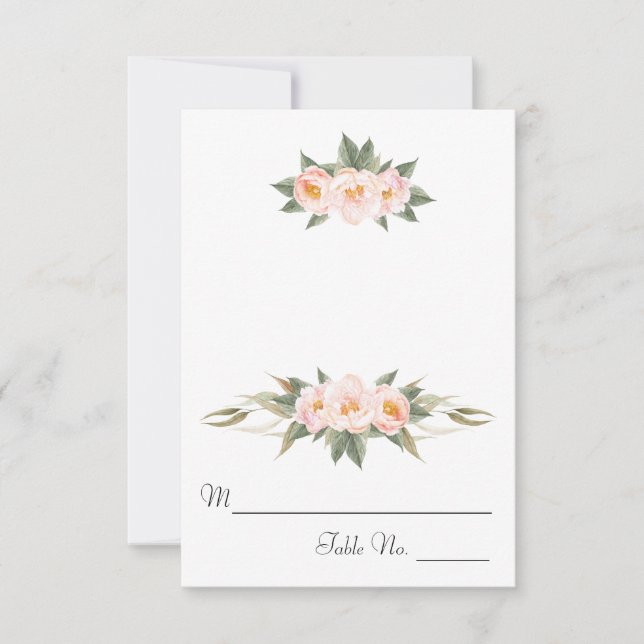 Lush Pink Peonies Floral Escort Invitation (Front)