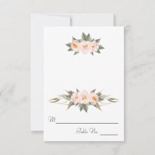 Lush Pink Peonies Floral Escort Invitation