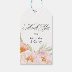 Lush Pink Peonies Floral Gift Tags