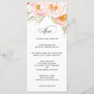 Lush Pink Peonies Floral Menu