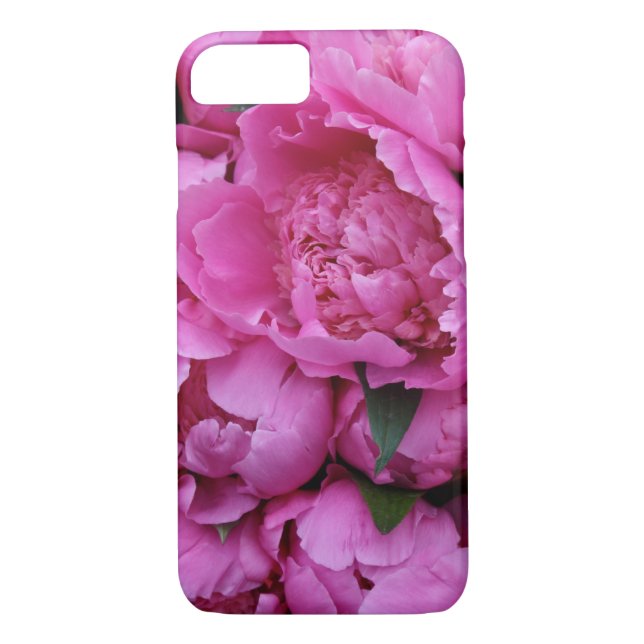Lush Pink Peony Flowers Case-Mate iPhone Case (Back)