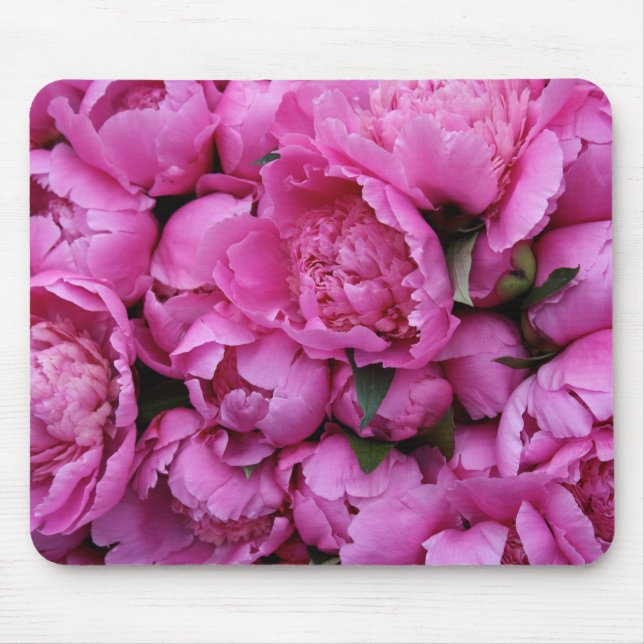 Lush Pink Peony Flowers Mouse Mat (Front)