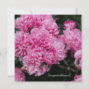 Lush Pink Peony Garden Floral Fine Art Holiday Card