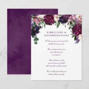 Lush Purple Flowers Romantic Wedding Enclosure Card