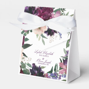 Lush Purple Flowers Romantic Wedding Favour Box