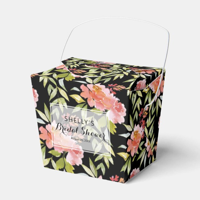 Lush Red Floral Greenery Bridal Shower Favour Box (Front Side)