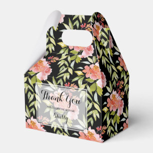 Lush Red Floral Greenery Thank You Favour Box