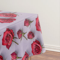 Lush Red Roses With Soft Dewy Petals
