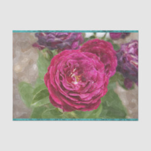 Lush Roses Fuschia Pink Red Magenta Tissue Paper