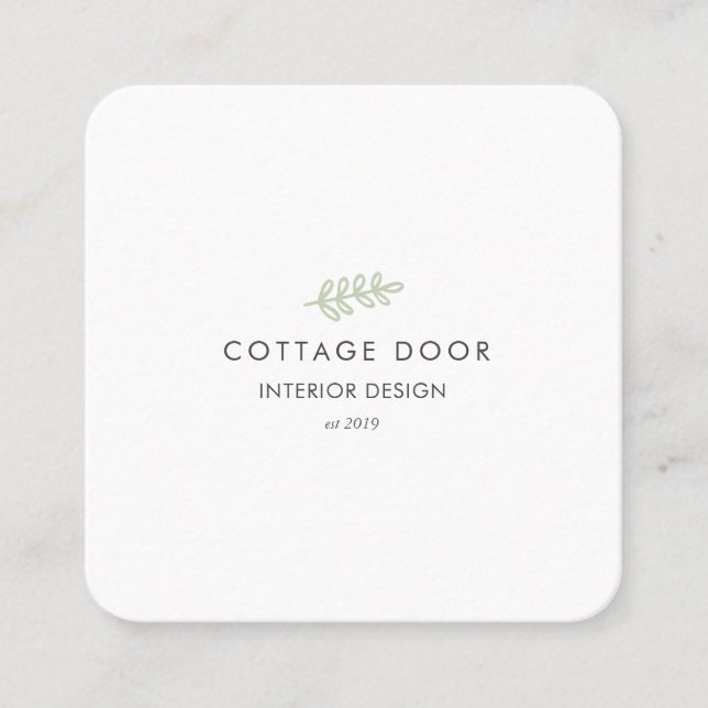 Lush Rustic Modern Sage Botanical Business Card  (Front)