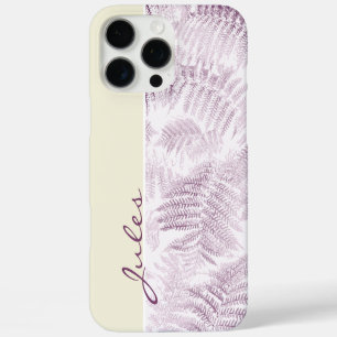 Lush Serene Pink Ferns on Yellow iPhone 16 Pro Max Case